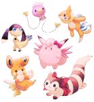  :&gt; absurdres animal_feet animal_focus animal_hands bow bowtie buizel clefable drifloon furret helioptile highres no_humans pawmot pink_bow pink_bowtie pokemon pokemon_(creature) red_bow red_bowtie simple_background solid_circle_eyes solid_oval_eyes su_(sajo_su5) white_background white_bow white_bowtie yellow_bow yellow_bowtie 