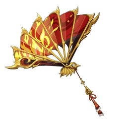  hand_fan highres no_humans official_art paper_fan simple_background solo solo_leveling solo_leveling:_arise tachi-e transparent_background 