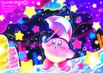  :o arm_up artist_name blue_eyes blush blush_stickers clouds commentary_request copy_ability dated holding holding_umbrella kirby kirby_(series) neon_palette night night_sky ninjya_palette no_humans open_mouth parasol parasol_kirby pixel_star pixiv_id sky solo sparkle star_(sky) star_(symbol) star_in_eye symbol_in_eye twitter_username umbrella watermark 