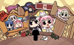  6+girls ^_^ a-q_(madoka_magica) akemi_homura akuma_homura anthony_(madoka_magica) armlet armor arms_up bare_shoulders black_capelet black_collar black_dress black_hair black_hairband black_shirt black_wings blonde_hair blue_eyes blue_hair blue_ribbon blunt_bangs bow bowtie breastplate brooch brown_hair bucket buttons capelet center_frills chest_jewel chibi choker cloak closed_eyes closed_mouth collar collared_capelet creature_on_head detached_collar dot_nose double-parted_bangs double_bun dress dual_persona feathered_wings fingerless_gloves flag flower frilled_dress frilled_gloves frilled_sleeves frills from_behind frown gem gloves green_eyes hair_bow hair_bun hair_ribbon hairband happy highres holding holding_flag hood hood_up hooded_cloak indoors jeanne_d'arc_(madoka_magica) jewelry juliet_sleeves kaname_madoka kyubey lace_ribbon lighthouse long_hair long_sleeves loose_hair_strand magia_record:_mahou_shoujo_madoka_magica_gaiden magical_girl mahou_shoujo_madoka_magica mahou_shoujo_madoka_magica:_hangyaku_no_monogatari mahou_shoujo_madoka_magica_(anime) mahou_shoujo_madoka_magica_magia_exedra mahou_shoujo_tart_magica medium_hair multiple_girls namae_(magia_exedra) nanami_yachiyo neck_ribbon open_mouth open_window papa_(shimeguru) parted_bangs pauldrons pink_bow pink_dress pink_eyes pink_gem pink_hair puffy_short_sleeves puffy_sleeves purple_bow purple_bowtie purple_capelet red_bow red_choker red_flower red_hairband red_rose ribbon rose shirt short_hair short_sleeves short_twintails shoulder_armor single_fingerless_glove single_pauldron sitting smile spread_wings square_neckline straight_hair strapless strapless_dress tamaki_iroha thorns turtleneck turtleneck_shirt twintails two-tone_capelet upper_body very_long_hair violet_eyes white_cloak white_dress white_gloves white_ribbon white_sleeves window wings yoake_sumire 