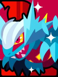  absurdres claws colored_sclera commentary_request fangs highres no_humans open_mouth pokemon pokemon_(creature) pokemon_focus red_eyes roaring_moon shichi_(7cube_ori) yellow_sclera 