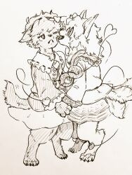 2girls body_fur buttons closed_mouth collared_shirt commentary_request dog eyeball frilled_shirt_collar frilled_sleeves frills furrification furry furry_female hair_ornament hairband heart heart_button heart_hair_ornament heart_of_string komeiji_koishi komeiji_satori licking licking_another's_cheek licking_another's_face long_hair long_sleeves menotama missing_headwear multi-source_commentary multiple_girls one_eye_closed ribbon-trimmed_collar ribbon_trim shirt short_hair siblings sisters skirt tail tail_wagging third_eye tongue tongue_out touhou traditional_media wide_sleeves 