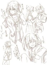  3girls backpack bag bow commentary_request cosmic_(crownclowncosmic) jintsuu_(kancolle) multiple_girls naka_(kancolle) open_mouth sendai_(kancolle) short_hair smile twintails white_background 