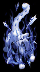  absurdres animal_focus aura black_background blue_sclera chien-pao colored_sclera commentary_request full_body highres ice no_humans pokemon pokemon_(creature) pokemon_focus simple_background solo usoko_(sani_ma_ru) white_eyes 