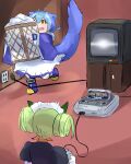  absurdres bad_link dragon_girl dragon_horns dragon_tail game_console highres horns laundry_dragonmaid maid parlor_dragonmaid tail television 