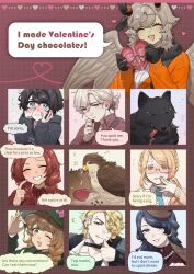  alex_(degrees_of_lewdity) alex_(female)_(degrees_of_lewdity) avery_(degrees_of_lewdity) avery_(female)_(degrees_of_lewdity) bird bird_nest black_choker black_gloves black_hair black_wolf_(degrees_of_lewdity) black_wolf_(female)_(degrees_of_lewdity) blonde_hair blue_eyes blue_necktie blush box box_of_chocolates braid brown_eyes brown_hair chocolate choker closed_eyes commentary_request degrees_of_lewdity ear_piercing eden_(degrees_of_lewdity) eden_(female)_(degrees_of_lewdity) english_text eyebrow_piercing face_piercing glasses gloves great_hawk_(degrees_of_lewdity) great_hawk_(male)_(degrees_of_lewdity) green_eyes grey_eyes grey_hair grin gwylan_(degrees_of_lewdity) gwylan_(female)_(degrees_of_lewdity) hair_ornament hair_over_one_eye hairclip hat hawk heart heart-shaped_box highres horns jewelry kylar_(degrees_of_lewdity) kylar_(female)_(degrees_of_lewdity) kylar_(male)_(degrees_of_lewdity) musical_note necklace necktie one_eye_closed open_mouth piercing player_character_(degrees_of_lewdity) player_character_(female)_(degrees_of_lewdity) red_hair smile speech_bubble sydney_(degrees_of_lewdity) sydney_(female)_(degrees_of_lewdity) tongue tongue_out whitney_(degrees_of_lewdity) whitney_(male)_(degrees_of_lewdity) whowjr wings wolf 