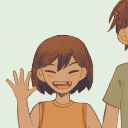  1girl 2others 4boys animated animated_gif antenna_hair aubrey_(faraway)_(omori) aubrey_(omori) ball basil_(faraway)_(omori) basil_(omori) basketball_(object) black_eyes blonde_hair blush bow bright_pupils brothers brown_hair character_name closed_eyes closed_mouth collarbone crying crying_with_eyes_open dark-skinned_male dark_skin flower grey_shirt grin hair_behind_ear hair_bow happy_birthday hero_(faraway)_(omori) hero_(omori) holding holding_ball holding_flower hug kel_(faraway)_(omori) kel_(omori) long_hair long_sleeves looking_at_viewer milkymilkyshark missing_tooth multiple_boys multiple_others omori open_mouth orange_shirt pajamas parted_lips pink_bow shirt short_hair short_sleeves siblings smile sunny_(omori) sweatdrop t-shirt tears teeth upper_teeth_only white_pupils 