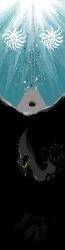  1girl climbing commentary_request crawling cross-section eico full_body hat highres komeiji_koishi ladder monster shade shirt skirt solo sun sun_with_face touhou underground wide_shot 