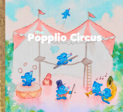  cannon circus circus_tent hat holding holding_instrument holding_trumpet instrument juggling louie_zong no_humans photoshop_(medium) pokemon pokemon_(creature) popplio sea_lion tightrope top_hat trumpet tuba 