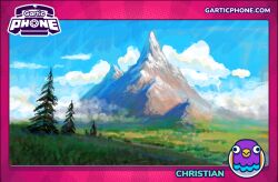  blue_sky christian_young clouds cloudy_sky day gartic_phone gartic_phone_(medium) hill mountainous_horizon no_humans original outdoors scenery sky tree 