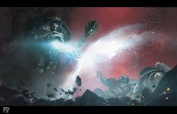 3boys adeptus_astartes armor armored_boots artist_logo artist_name bald battle black_armor black_border blonde_hair boots border breastplate cape chainsword chaos_(warhammer) clawed_gauntlets commentary embers energy energy_barrier energy_shield english_commentary eyes_of_horus_(warhammer_40k) father_and_child father_and_son full_armor garviel_loken gauntlets glowing glowing_eyes gorget grey_armor guardian_spear helm helmet holding holding_mace holding_weapon horus_lupercal imperium_of_man leetu lightning logo luna_wolves lying mace multiple_boys on_back ornate_armor parent_and_child pauldrons pelt power_armor primarch red_cape red_eyes red_theme richard_bagnall short_hair shoulder_armor spiked_armor spiked_mace spikes terminator_armor warhammer_40k weapon white_armor wolf_pelt worldbreaker_(warhammer_40k) 