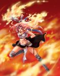  angry bikini_armor boots chandra_nalaar fingerless_gloves fire gloves goggles long_hair magic magic_the_gathering midriff red_eyes redhead scarf solo yoshino_himori 