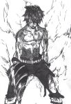  absurdres adult drill highres male manly monochrome muscle scan shirtless simon solo sushio tengen_toppa_gurren_lagann tengen_toppa_gurren_lagann:_lagann-hen 