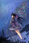  blush branch brown_eyes katahira_masashi lolita_fashion looking_up night original solo star tanabata tanzaku wa_lolita 