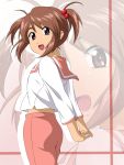  brown_hair coquelicot face ikari_manatsu looking_back sakura_taisen sakura_taisen_iii short_hair solo twintails zoom_layer 