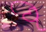  black_hair candy dress fox_ears fox_tail io_(metronome) lollipop long_hair multiple_tails red_eyes solo tail 