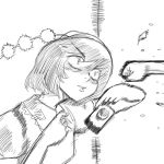  camera monochrome punching shameimaru_aya touhou 