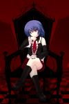  amicis boots chair chin_rest crossed_legs detached_sleeves fingernails highres red_eyes remilia_scarlet sitting solo touhou 