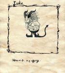  children's_book comic demon_tail horns monochrome original pointy_ears silent_comic tail toi_(number8) traditional_media 