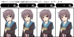  book brown_eyes cardigan chart glasses grey_hair ixy nagato_yuki school_uniform short_hair suzumiya_haruhi_no_yuuutsu translated translation_request 