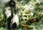  elbow_gloves flower gloves green green_eyes green_hair gumi kunimura_hakushi omoide_kakera_(vocaloid) solo tears vocaloid 
