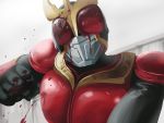  blood blood_on_face blood_splatter close-up highres kamen_rider kamen_rider_kuuga kamen_rider_kuuga_(series) male obui pov punching solo 