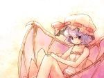  camisole hat remilia_scarlet solo touhou urin wings 
