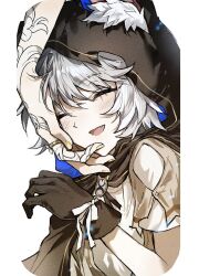  aged_down aglaea_(honkai:_star_rail) animal_ear_fluff animal_ears animal_hood black_hood cat_ears cat_girl cat_hood cipher_(honkai:_star_rail) cipher_(in_pursuit_of_the_wind)_(honkai:_star_rail) cloak ears_through_hood gold_ring greco-roman_clothes grey_hair hackmemme highres honkai:_star_rail honkai_(series) hood multiple_girls official_alternate_costume rags short_hair torn_cloak torn_clothes yellow_nails 