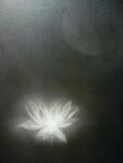  dark flower full_moon greyscale light mitzoka2001 monochrome moon no_humans original painting_(medium) plant shadow traditional_media 