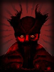  1boy bloodborne hat highres hunter_(bloodborne) male_focus mask mouth_mask renekovacart solo upper_body yellow_eyes 