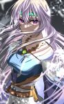  1girl alternate_costume circlet commentary_request dress fire_emblem fire_emblem:_genealogy_of_the_holy_war floating_hair gem highres jewelry julia_(fire_emblem) julia_(resplendent)_(fire_emblem) long_hair looking_at_viewer mu_tu_bu official_alternate_costume purple_hair solo violet_eyes 