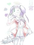 bokusatsu_tenshi_dokuro-chan chibi colored_sketch mitsukai_dokuro pastel_colors purple_hair sketch wink