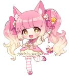  1other :3 :d animal_ear_fluff animal_ears arm_up artist_request bell blonde_hair blunt_bangs blush bow bowtie brooch bubble_skirt cat_ears cat_other cat_tail chibi fingerless_gloves footwear_bow frilled_sailor_collar frilled_sleeves frills glove_bow gloves gradient_hair hair_bow hair_ornament hand_up holding holding_wand jewelry leg_up legs_apart long_hair looking_at_viewer magical_star_(millie_(mahoustars)) miniskirt multicolored_hair open_mouth original other_focus overskirt pink_bow pink_bowtie pink_footwear pink_hair pink_sailor_collar pink_skirt pink_thighhighs puffy_short_sleeves puffy_sleeves ribbon sailor_collar shirt shoes short_sleeves sidelocks skirt smile standing star_(symbol) star_hair_ornament star_in_eye striped striped_thighhighs suspenders symbol_in_eye tail tail_bell tail_ornament tail_ribbon thigh-highs tied_sleeves transparent_background twintails very_long_hair wand wavy_hair white_gloves yellow_eyes yellow_shirt yellow_skirt 