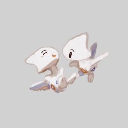  aporoppoke black_eyes closed_eyes flying highres looking_at_another no_humans one-hour_drawing_challenge open_mouth pokemon pokemon_(creature) pokemon_gold/silver/crystal smile togetic white_wings wings 