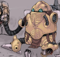  bad_source cable chrono_trigger commentary_request exposed_internal_machinery humanoid_robot miseji_mai no_humans robo_(chrono_trigger) robot sitting solo 