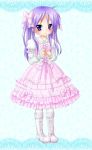  boots dress frills hiiragi_kagami lolita_fashion long_hair lucky_star purple_hair shirua solo sweet_lolita twintails 