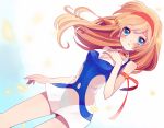  bad_id blue_eyes blush breasts cleavage cutie_honey cutie_honey_(character) dress kisaragi_honey long_hair orange_hair solo 