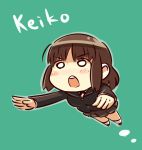  1girl amagami brown_hair chibi flying o_o school_uniform short_hair solo tamago tanaka_keiko 