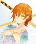  alpha_(smashbox) hairpin inami_mahiru orange_eyes orange_hair short_hair sketch tears wet working!! 