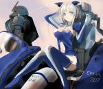  bodysuit cockpit gundam h016 mecha pilot_suit silver_hair thighhighs zaku zaku_ii zaku_ii_s 