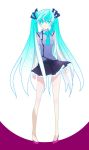  aqua_eyes aqua_hair bowtie hatsune_miku legs long_hair necktie skirt solo twintails ukke very_long_hair vocaloid 