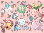  :d :o :p alternate_color animal_focus argyle argyle_background artist_name blue_skin blue_socks candle chingling coffee coffee_mug colored_skin cup ditto english_commentary fire floating flower hanabusaoekaki highres hoppip lamp litwick mug no_humans one_eye_closed pink_background pink_skin pokemon pokemon_(creature) purple_skin red_flower shiny_pokemon simple_background smile socks solid_circle_eyes solid_oval_eyes solosis sparkle tail tassel tongue tongue_out wooper yellow_eyes 