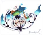  animal_focus artist_name blue_fire border chandelure commentary_request cup fire grey_border hanabusaoekaki highres no_humans poke_ball pokemon pokemon_(creature) pouring simple_background tea teacup teapot white_background yellow_eyes 