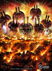  city company_name copyright_logo copyright_name copyright_notice debris destroy_gundam destruction energy_beam explosion finger_cannon fire glowing glowing_eyes gundam gundam_card_game gundam_seed gundam_seed_destiny logo mecha mecha_focus mobile_suit moroboshi_yuugo multiple_others night official_art outdoors robot sunrise_(company) v-fin 