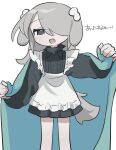  @_@ animal_ears apron blanket bone_hair_ornament collar dog_ears dog_girl dog_tail grey_hair hair_ornament highres maid_apron nuinuiwawan nuinuiwawan_(character) original spiked_collar spikes tail 