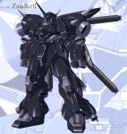  absurdres arm_cannon character_name commentary_request commission fusion gerbera_tetra glint gouf gouf_custom gundam gundam_0080 gundam_0083 gundam_08th_ms_team highres kampfer_(mobile_suit) mecha mobile_suit mobile_suit_gundam neo_zeon no_humans one-eyed original redesign robot saraki_yukata shoulder_spikes signature spikes thrusters weapon zaadkell 