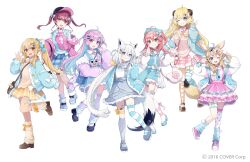  ahoge animal_ears blonde_hair chon_(chon33v) colored_inner_hair dark_skin fox_ears fox_girl fox_tail heterochromia hololive horns houshou_marine long_pointy_ears minato_aqua multicolored_hair official_art omaru_polka pink_hair pointy_ears red_hair sakura_miko sheep_girl sheep_horns shirakami_fubuki shiranui_flare tail tsunomaki_watame two-tone_hair virtual_youtuber 