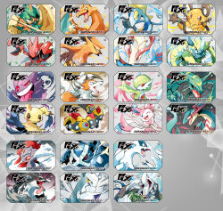  absurdres bow_(weapon) charizard closed_mouth decidueye dedenne dragapult drawing_bow duraludon falinks fangs fire gardevoir gengar heping_zhongjie_shang highres holding holding_bow_(weapon) holding_weapon hydrokinesis inteleon lugia lycanroc lycanroc_(midday) metagross milotic mimikyu obstagoon one_eye_closed open_mouth outstretched_arm pokemon pokemon_(creature) rayquaza red_eyes scizor silvally sylveon talonflame water weapon weavile yellow_eyes zeraora 