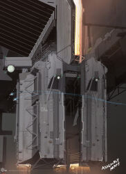  absurdres building commentary company_logo company_name dated english_commentary eve_online flying glowing highres industrial kwibl logo megastructure no_humans outdoors realistic scenery science_fiction space_station spacecraft upwell_consortium_(eve_online) 
