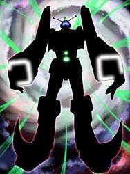  blue_assault_visor commentary_request densetsu_kyojin_ideon energy energy_beam energy_field glowing ideon ideon_gauge mecha mecha_focus nebula no_humans radio_antenna robot science_fiction space star_(sky) super_robot zephid 